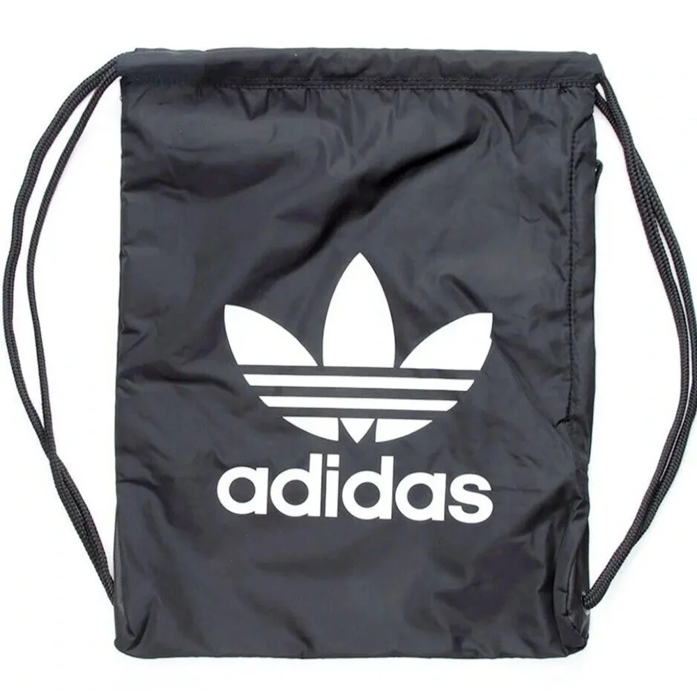 Adidas BlackDrawstring Cinch Sack Backpack ,Zipper pocket,  Sport,locker storage